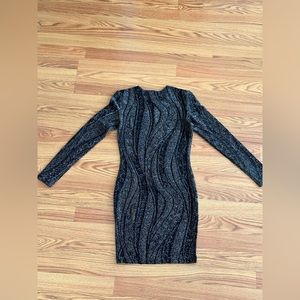 Ronny Kobo Mini Black & Silver Dress